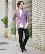 MKCHS68130 MK MICHEL KLEIN HOMME(MKミッシェルクランオム) ジャーディガン / ストレッチストライプサッカー ブラウン(87)