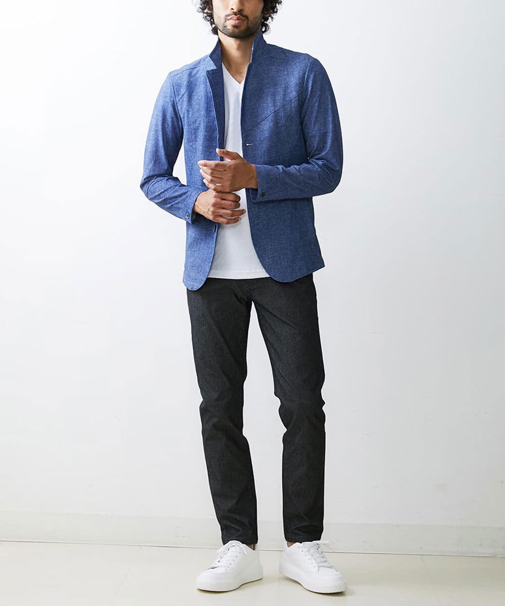 MKCHS69220 MK MICHEL KLEIN HOMME(MKミッシェルクランオム) コンバーチブルジャケット / TECドライメッシュ ブルー(55)