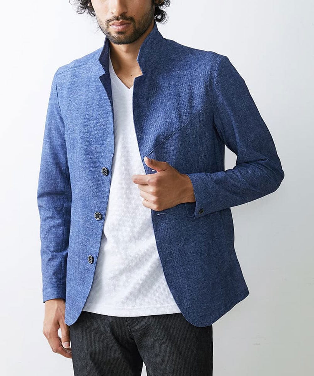 MKCHS69220 MK MICHEL KLEIN HOMME(MKミッシェルクランオム) コンバーチブルジャケット / TECドライメッシュ ブルー(55)