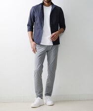 MKCHS74150 MK MICHEL KLEIN HOMME(MKミッシェルクランオム) リネンスタンドカーデ ネイビー(58)