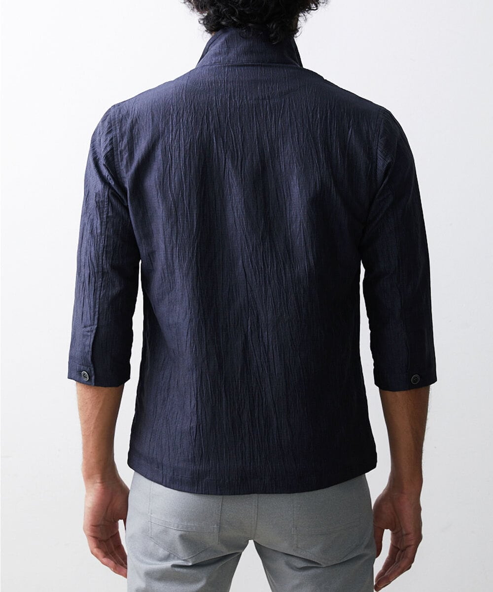 MKCHS74150 MK MICHEL KLEIN HOMME(MKミッシェルクランオム) リネンスタンドカーデ ネイビー(58)