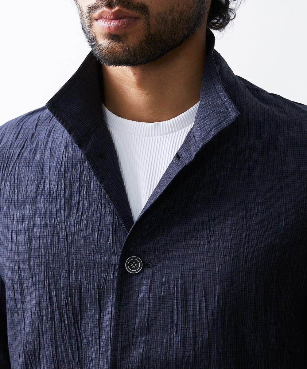 MKCHS74150 MK MICHEL KLEIN HOMME(MKミッシェルクランオム) リネンスタンドカーデ ネイビー(58)