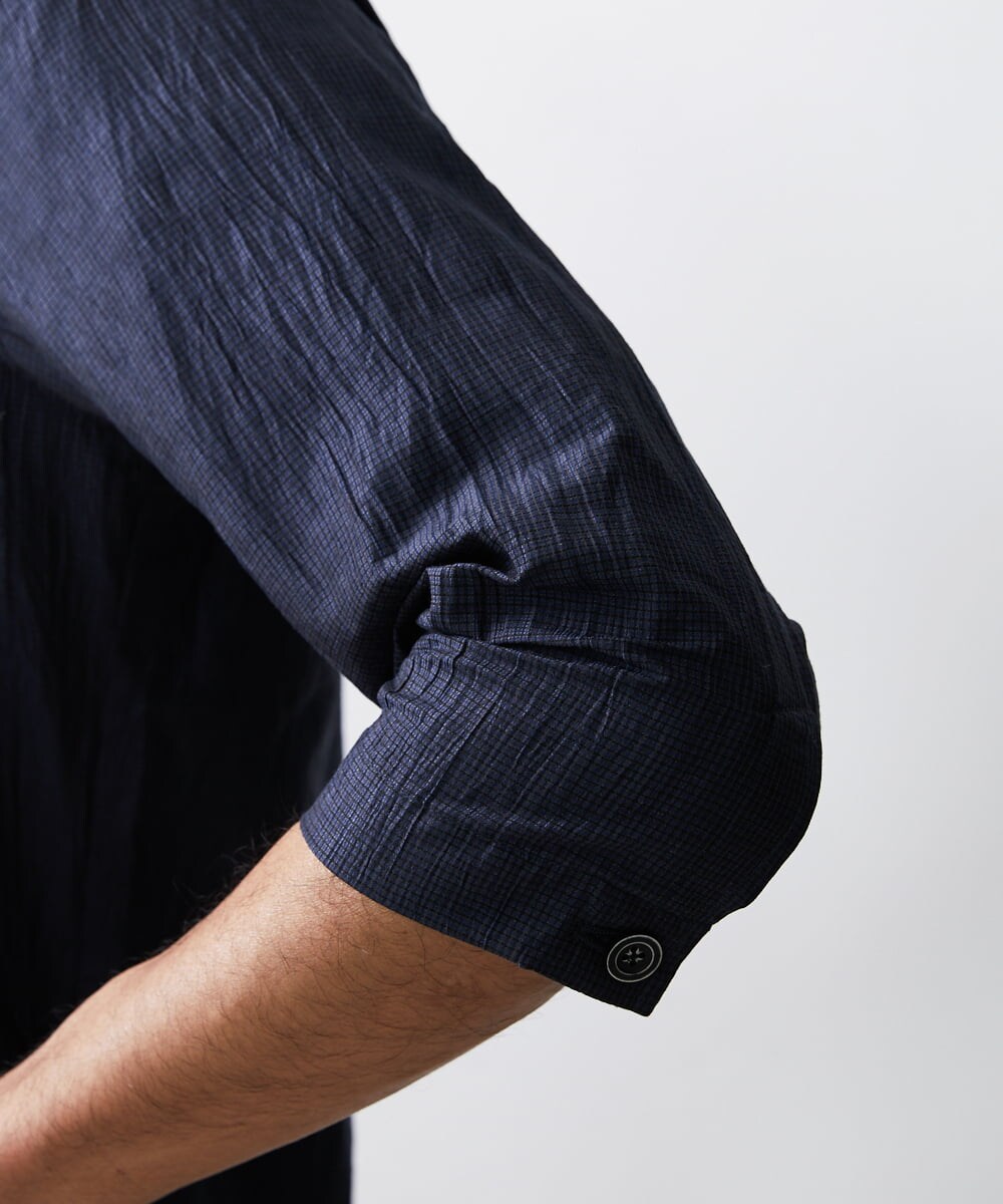 MKCHS74150 MK MICHEL KLEIN HOMME(MKミッシェルクランオム) リネンスタンドカーデ ネイビー(58)
