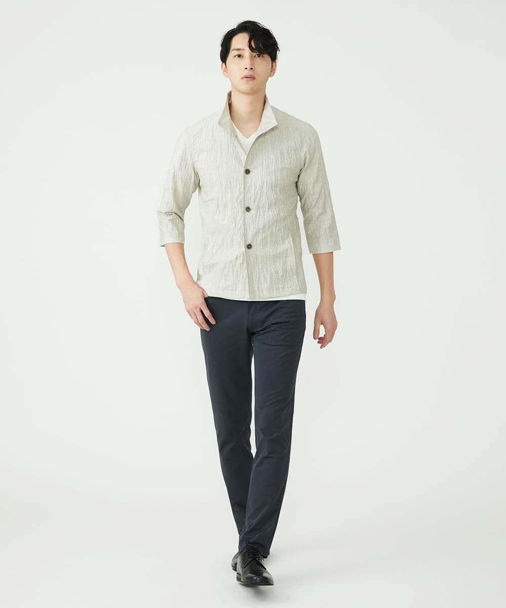 MKCHS74150 MK MICHEL KLEIN HOMME(MKミッシェルクランオム) リネンスタンドカーデ アイボリー(80)