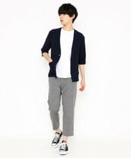 MKCHU89110 MK MICHEL KLEIN HOMME(MKミッシェルクランオム) ノーカラーカーデ / アイスクールバックサテン ネイビー(57)