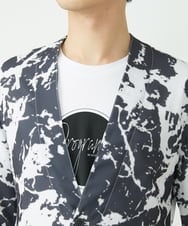 MKCHU89110 MK MICHEL KLEIN HOMME(MKミッシェルクランオム) ノーカラーカーデ / アイスクールバックサテン ブラック(94)