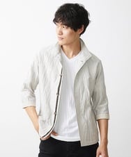MKCHV74150 MK MICHEL KLEIN HOMME(MKミッシェルクランオム) 【大きいサイズあり】スタンドカラーシャツ/リネンワッシャー アイボリー