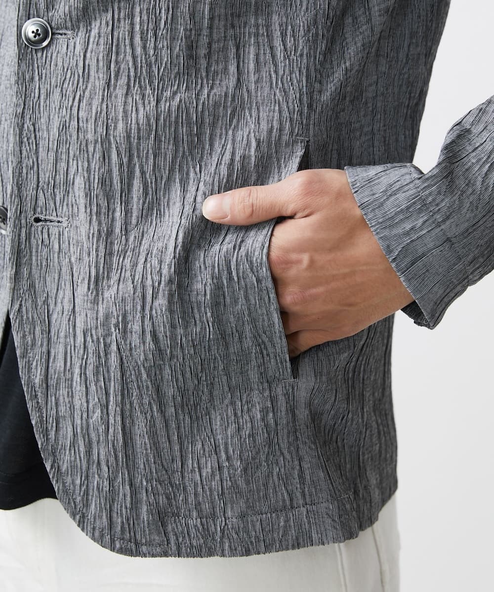 MKCHV75230 MK MICHEL KLEIN HOMME(MKミッシェルクランオム) スタンドジャケット / ヨウリュウワッシャー グレー