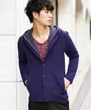 MKCII02120 MK MICHEL KLEIN HOMME(MKミッシェルクランオム) パーカー／スパンスムースポンチ ネイビー