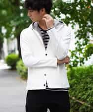MKCII02120 MK MICHEL KLEIN HOMME(MKミッシェルクランオム) パーカー／スパンスムースポンチ ホワイト