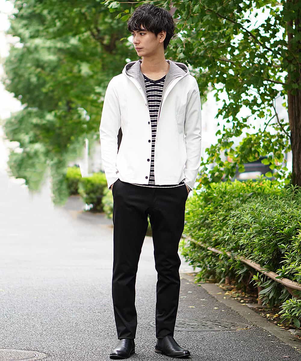 MKCII02120 MK MICHEL KLEIN HOMME(MKミッシェルクランオム) パーカー／スパンスムースポンチ ホワイト