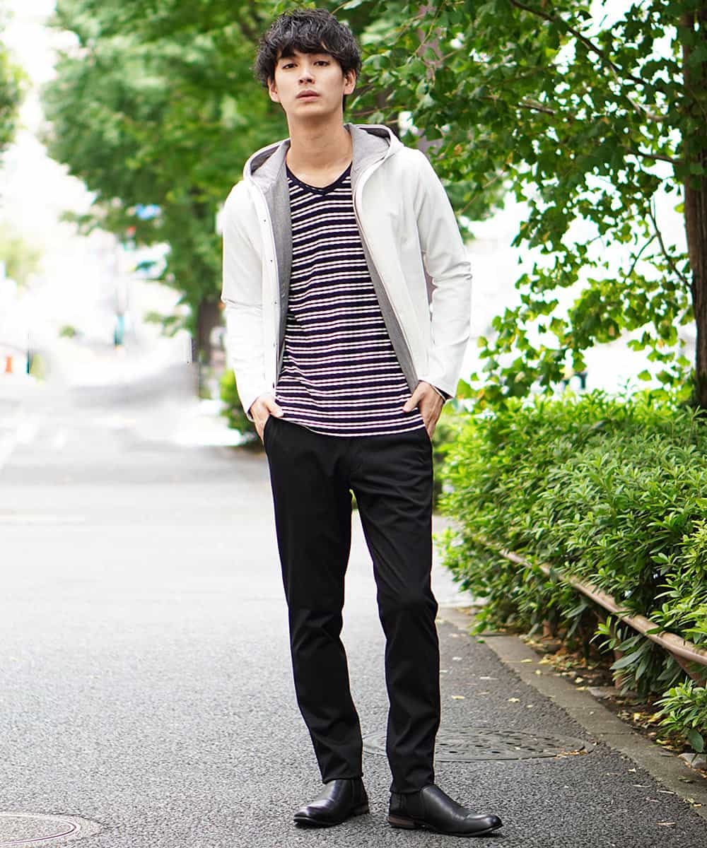 MKCII02120 MK MICHEL KLEIN HOMME(MKミッシェルクランオム) パーカー／スパンスムースポンチ ホワイト