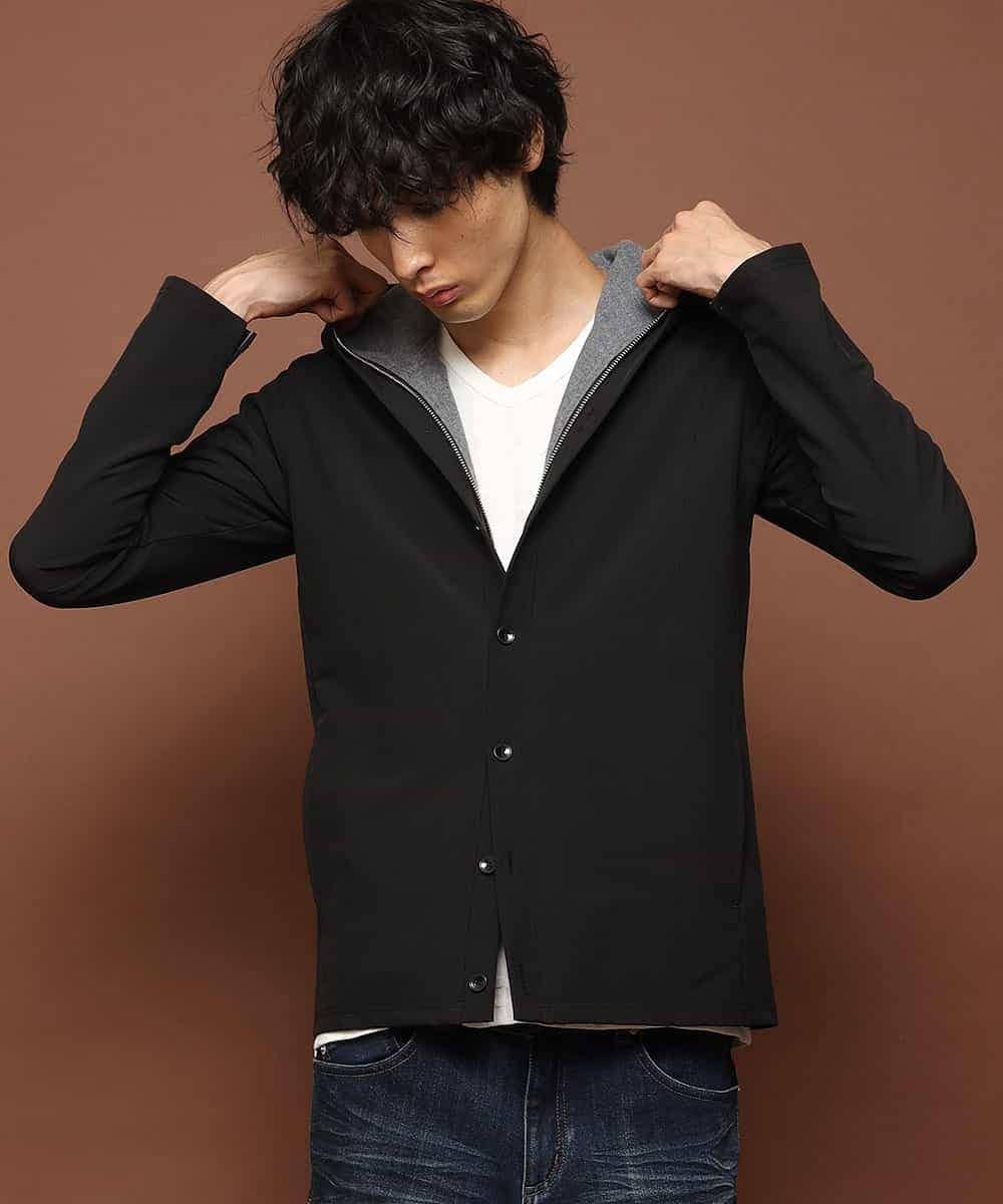 MKCII02120 MK MICHEL KLEIN HOMME(MKミッシェルクランオム) パーカー／スパンスムースポンチ ブラック