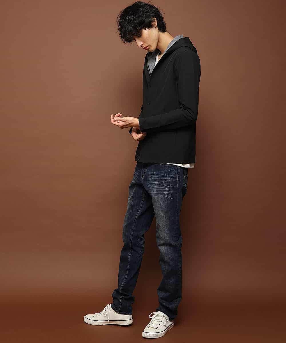 MKCII02120 MK MICHEL KLEIN HOMME(MKミッシェルクランオム) パーカー／スパンスムースポンチ ブラック