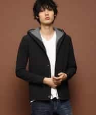MKCII02120 MK MICHEL KLEIN HOMME(MKミッシェルクランオム) パーカー／スパンスムースポンチ ブラック