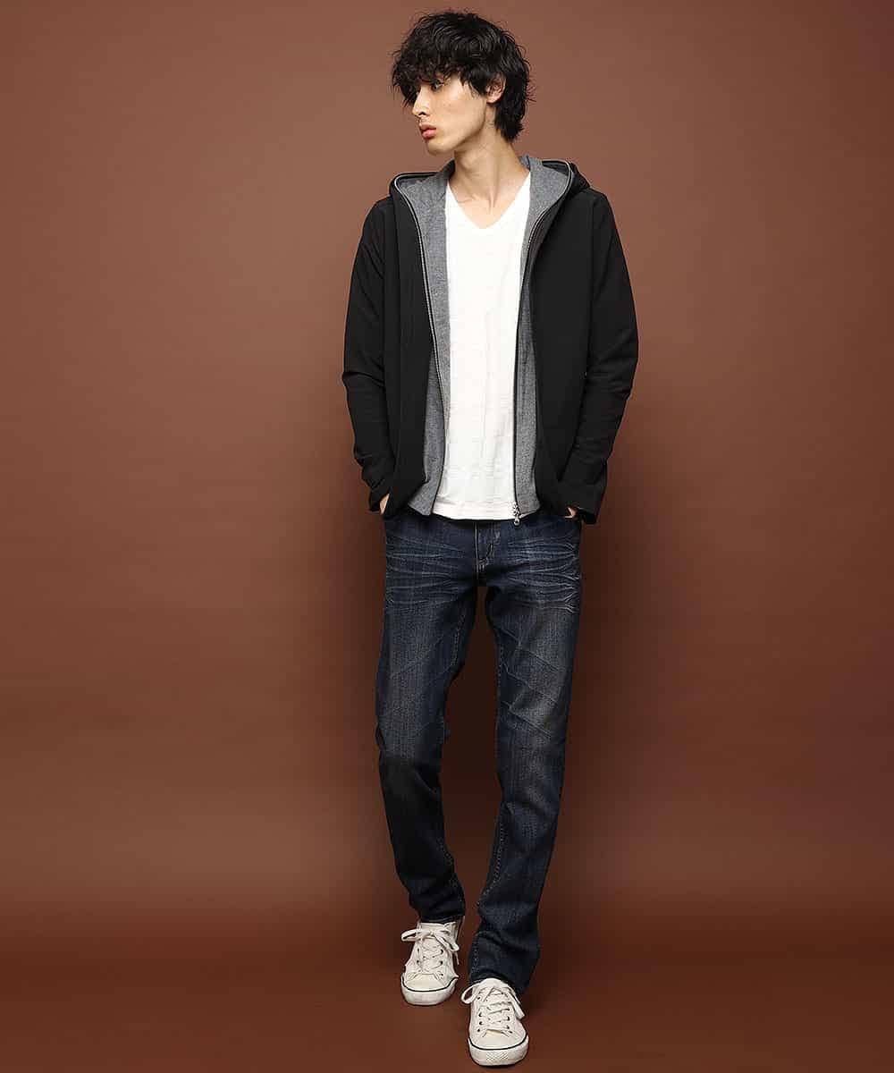 MKCII02120 MK MICHEL KLEIN HOMME(MKミッシェルクランオム) パーカー／スパンスムースポンチ ブラック