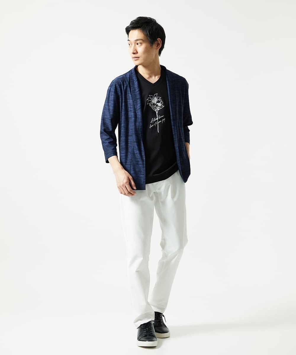 MKCJA15090 MK MICHEL KLEIN HOMME(MKミッシェルクランオム) ブライトリネンタッチテンジクハオリ ネイビー