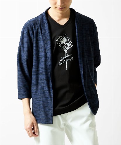 MKCJA15090 MK MICHEL KLEIN HOMME 【洗える / ドライタッチ】ブライトリネンタッチカーディガン