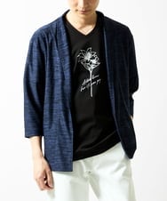 MKCJA15090 MK MICHEL KLEIN HOMME(MKミッシェルクランオム) 【洗える / ドライタッチ】ブライトリネンタッチカーディガン ネイビー