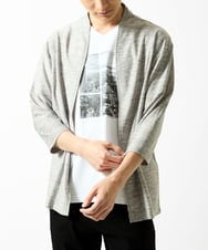 MKCJA15090 MK MICHEL KLEIN HOMME(MKミッシェルクランオム) 【洗える / ドライタッチ】ブライトリネンタッチカーディガン グレー