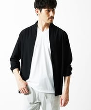 MKCJC31090 MK MICHEL KLEIN HOMME(MKミッシェルクランオム) 【接触冷感】スイングメッシュカーディガン ブラック