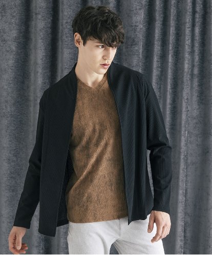 MKCJC31090 MK MICHEL KLEIN HOMME 【接触冷感】スイングメッシュカーディガン