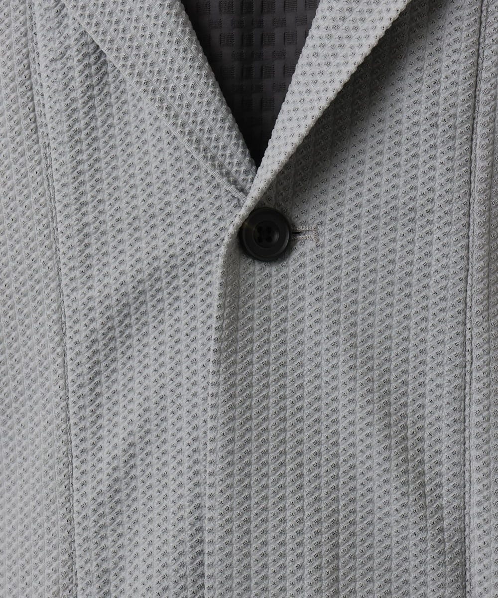 MKCJC32130 MK MICHEL KLEIN HOMME(MKミッシェルクランオム) 【接触冷感】スイングメッシュカーディガン ライトグレー