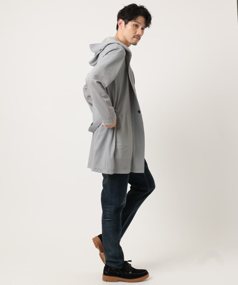 MKCJC32130 MK MICHEL KLEIN HOMME(MKミッシェルクランオム) 【接触冷感】スイングメッシュカーディガン ライトグレー
