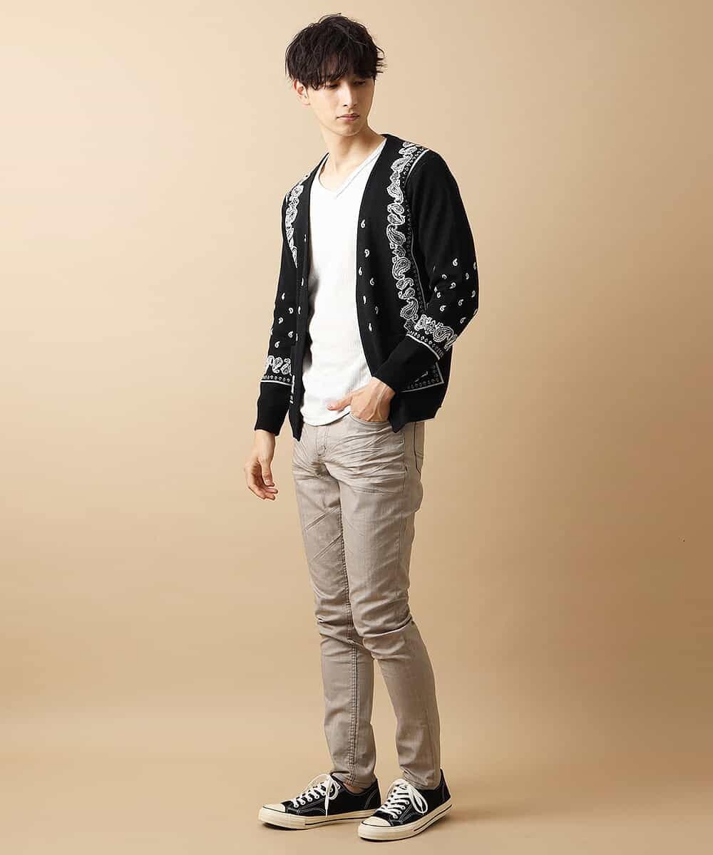 MKCJL03110 MK MICHEL KLEIN HOMME(MKミッシェルクランオム) パネルカーディガン ブラック