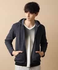 MKCJL06100 MK MICHEL KLEIN HOMME(MKミッシェルクランオム) パーカー／メッシュメランジラッセル ネイビー
