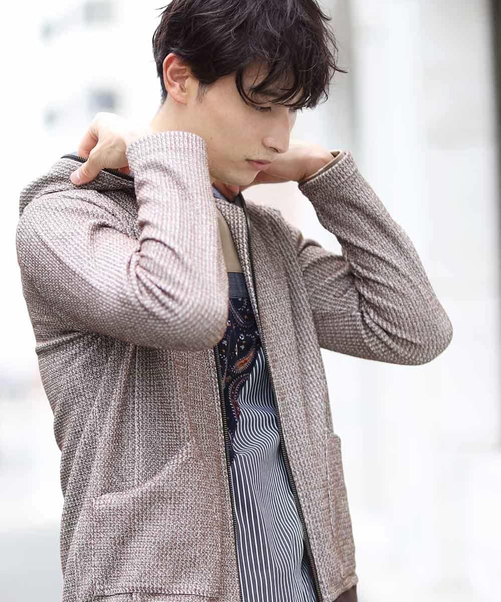 MKCJL06100 MK MICHEL KLEIN HOMME(MKミッシェルクランオム) パーカー／メッシュメランジラッセル ブラウン