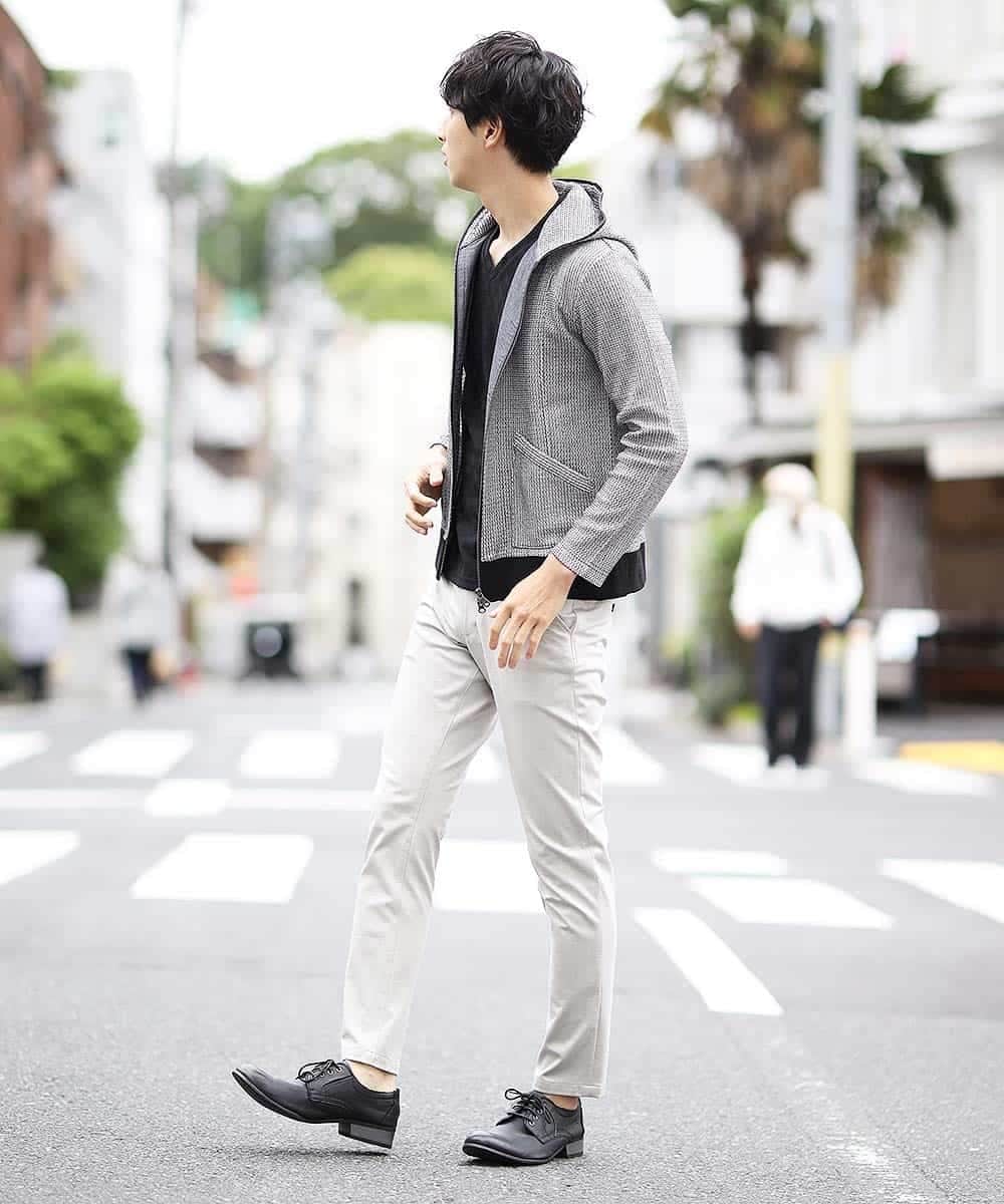MKCJL06100 MK MICHEL KLEIN HOMME(MKミッシェルクランオム) パーカー／メッシュメランジラッセル グレー