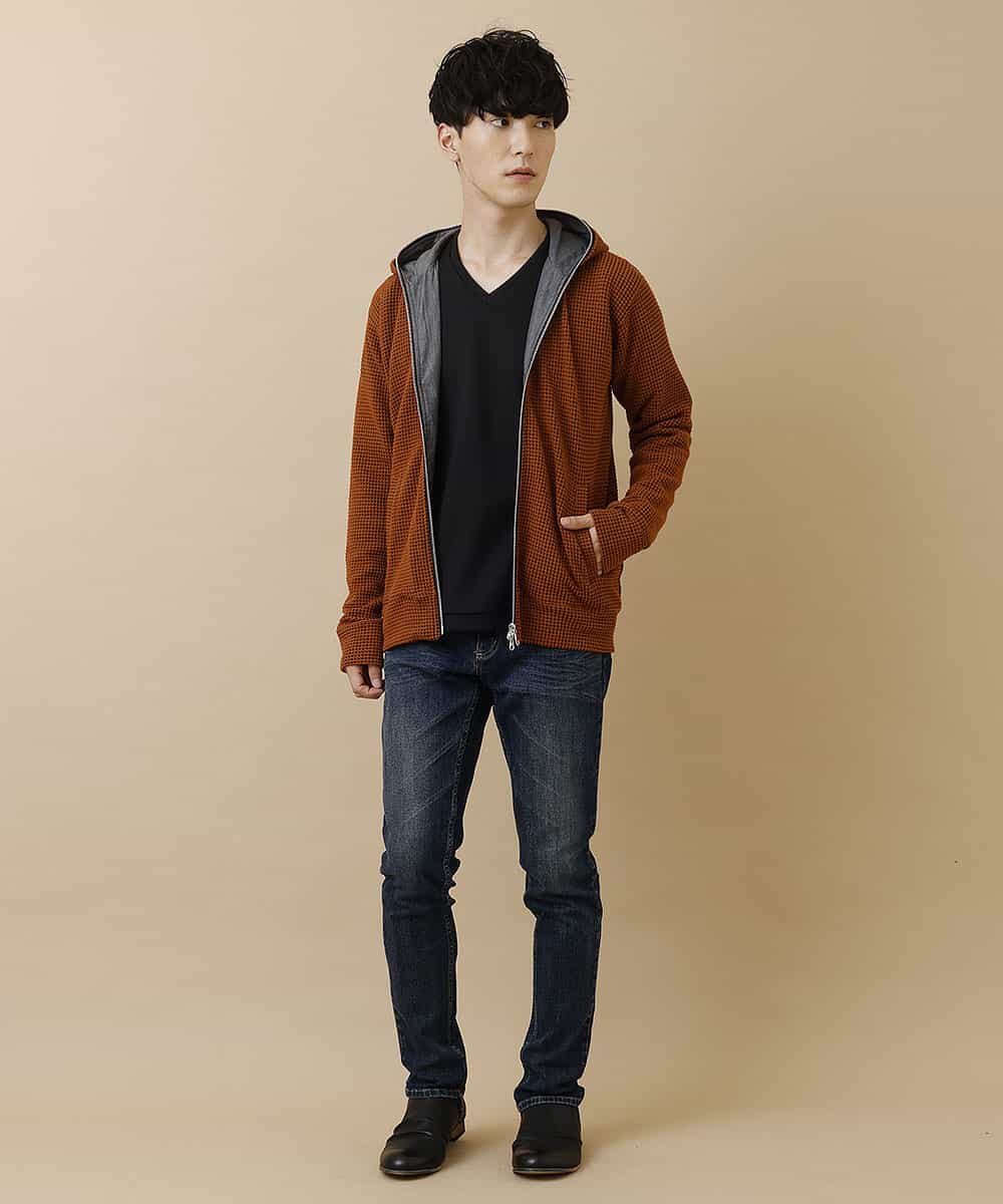 MKCJL10100 MK MICHEL KLEIN HOMME(MKミッシェルクランオム) パーカー／オニワッフル オレンジ