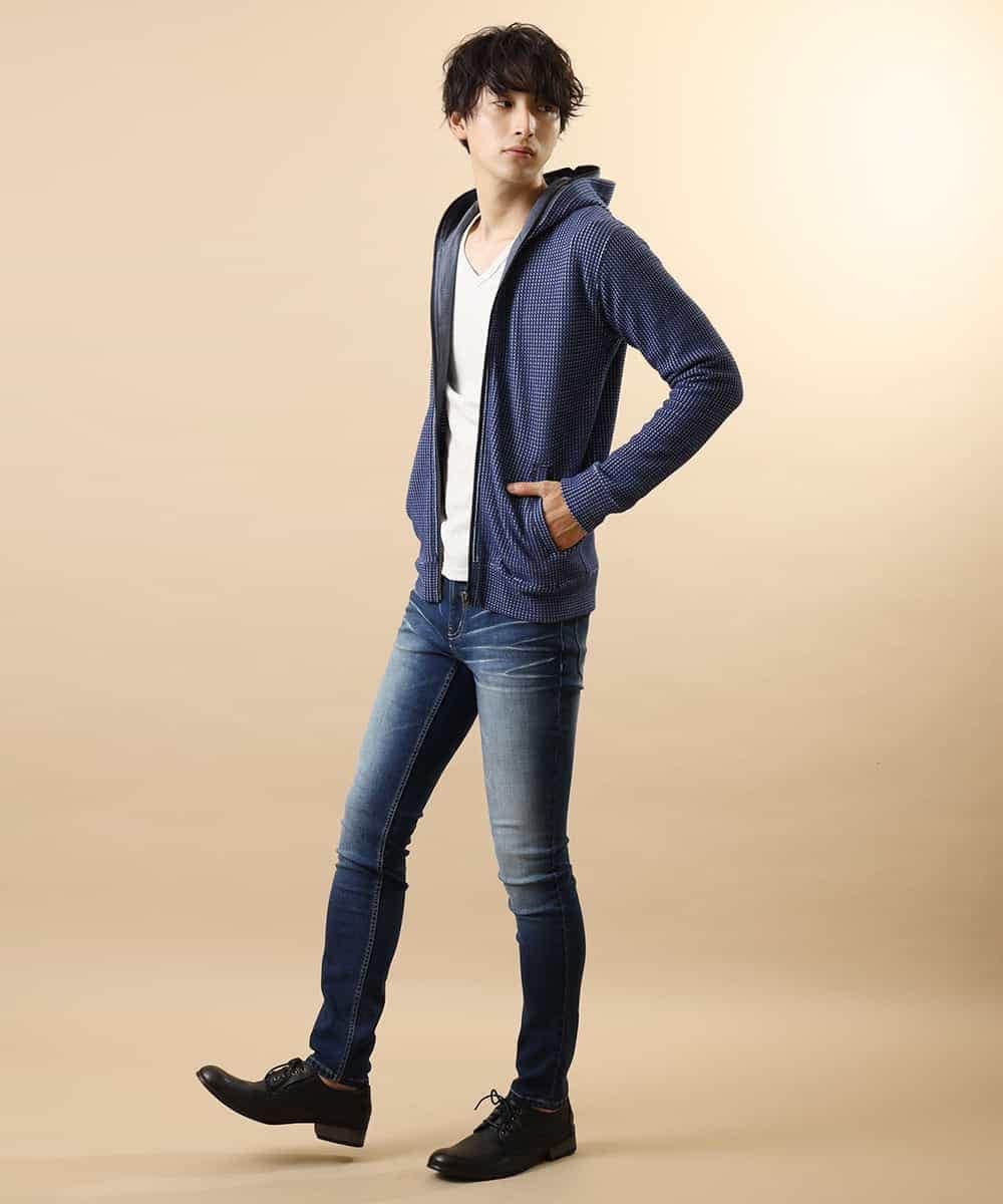 MKCJL10100 MK MICHEL KLEIN HOMME(MKミッシェルクランオム) パーカー／オニワッフル ブルー