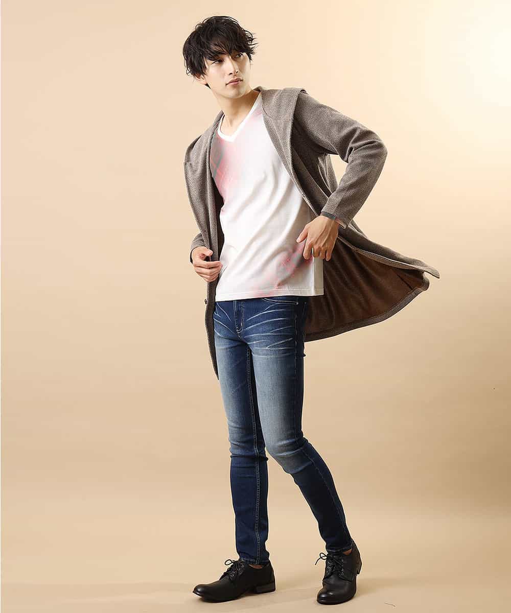 MKCJL13110 MK MICHEL KLEIN HOMME(MKミッシェルクランオム) カーディガン／シャドーツイーディー ブラウン