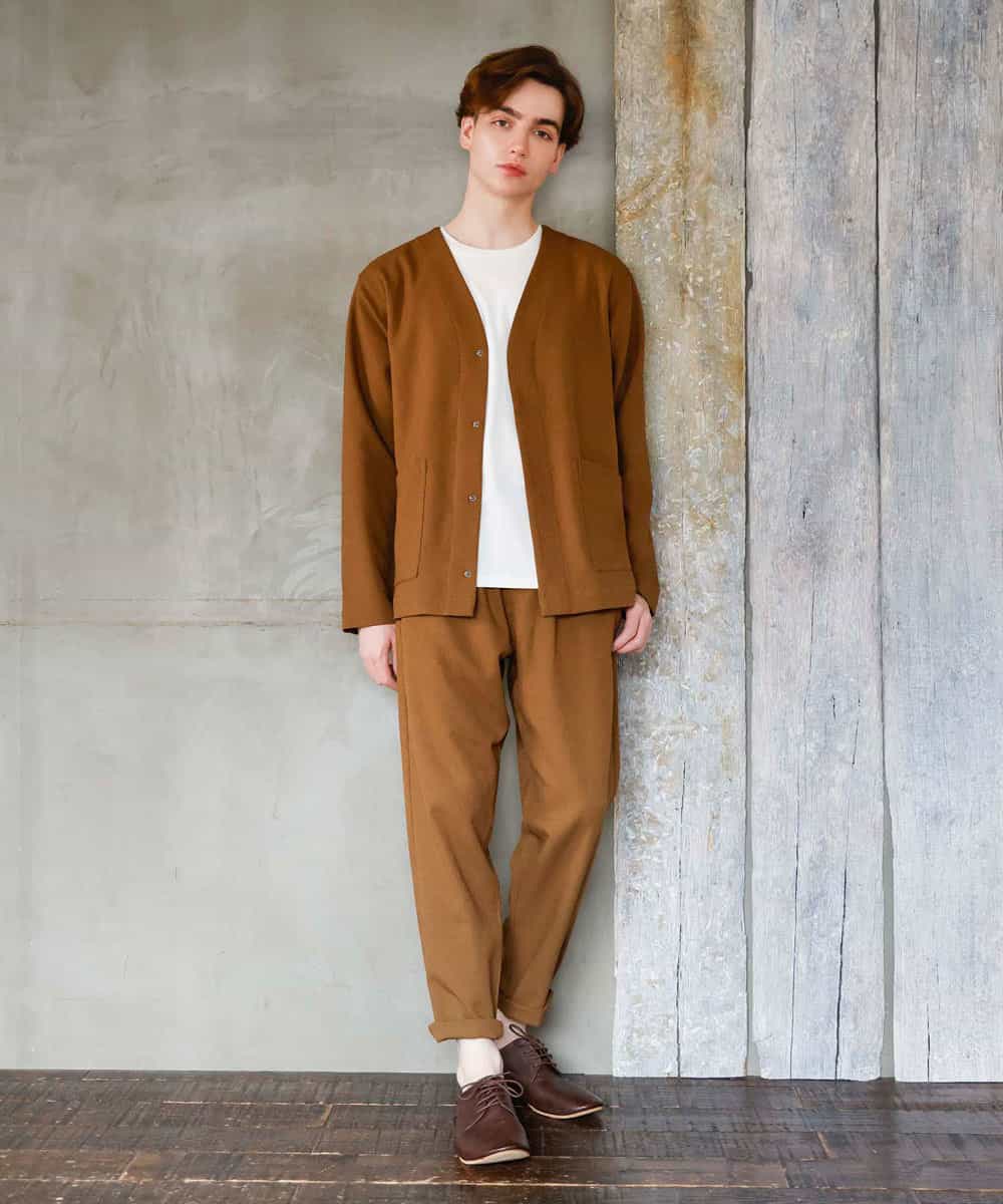 MKCJO52110 MK MICHEL KLEIN HOMME(MKミッシェルクランオム) ノーカラージャケット ブラウン