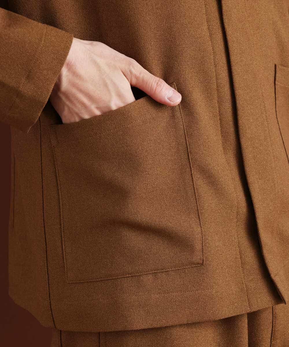 MKCJO52110 MK MICHEL KLEIN HOMME(MKミッシェルクランオム) ノーカラージャケット ブラウン