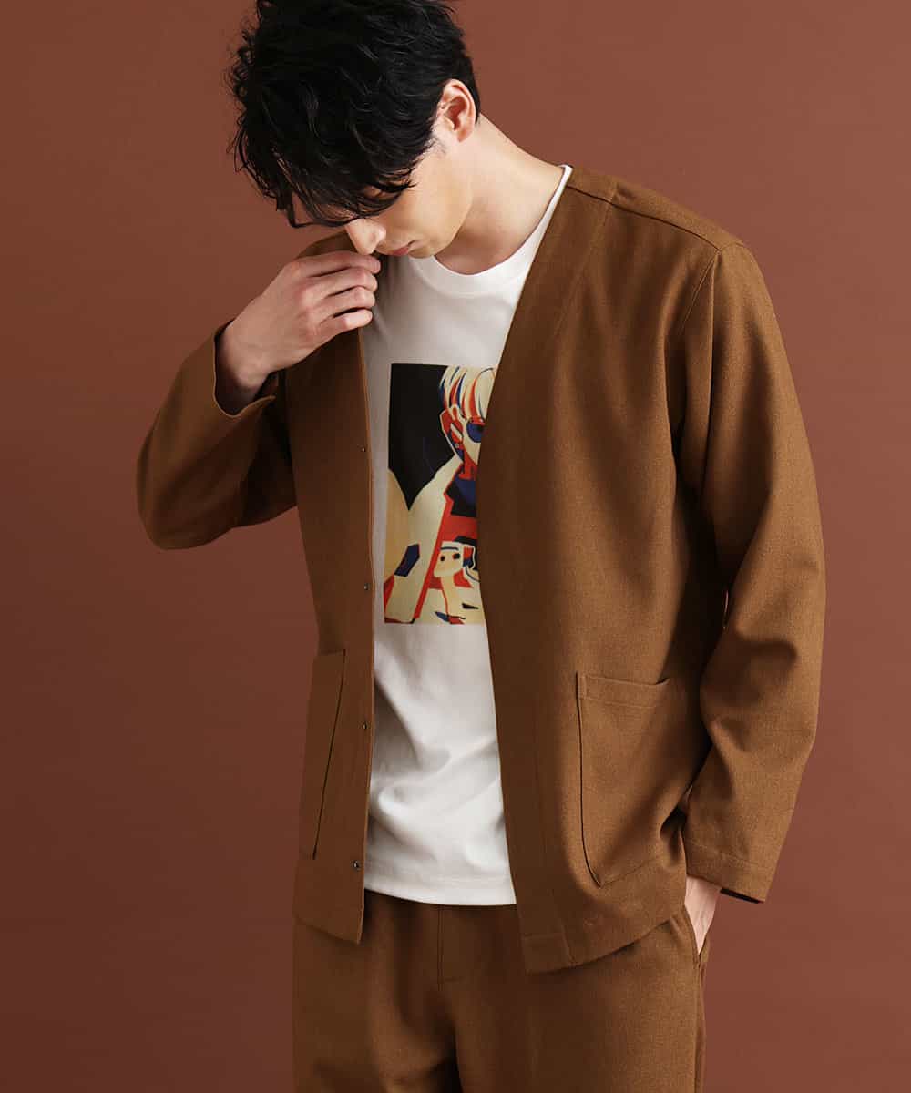 MKCJO52110 MK MICHEL KLEIN HOMME(MKミッシェルクランオム) ノーカラージャケット ブラウン