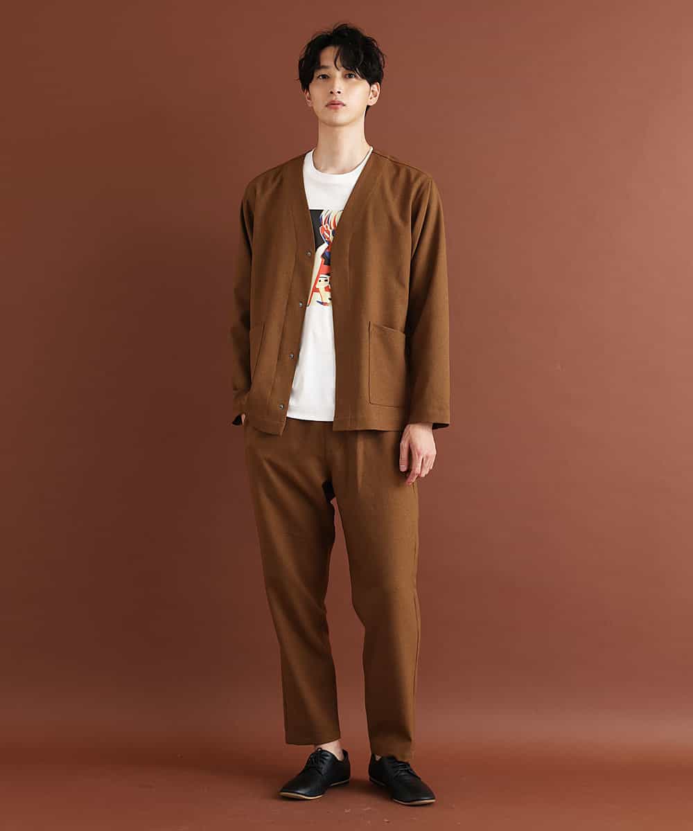 MKCJO52110 MK MICHEL KLEIN HOMME(MKミッシェルクランオム) ノーカラージャケット ブラウン