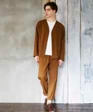 MKCJO52110 MK MICHEL KLEIN HOMME(MKミッシェルクランオム) ノーカラージャケット ブラウン