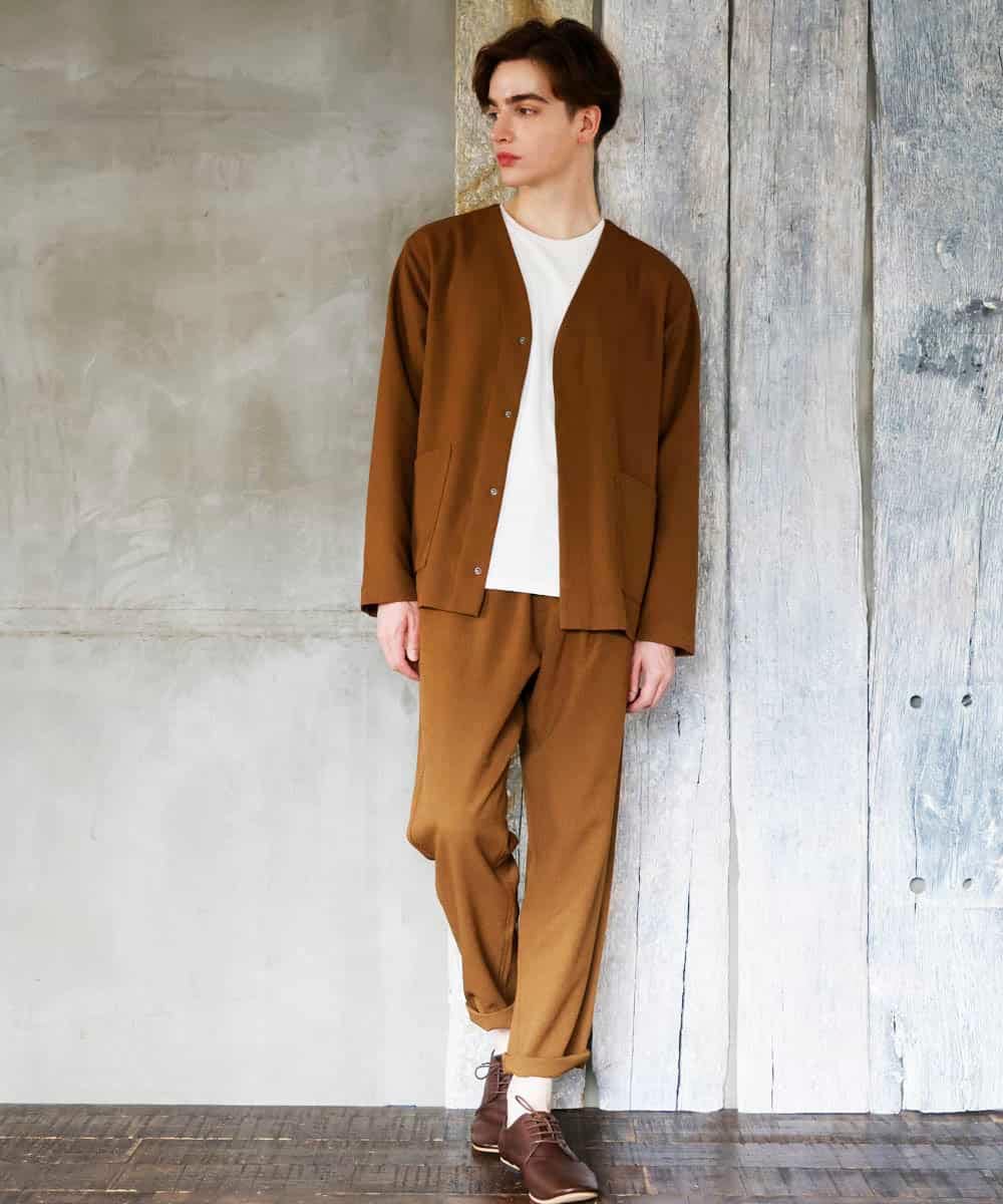 MKCJO52110 MK MICHEL KLEIN HOMME(MKミッシェルクランオム) ノーカラージャケット ブラウン