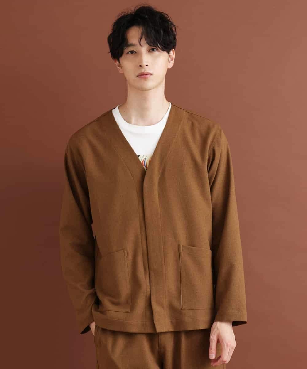 MKCJO52110 MK MICHEL KLEIN HOMME(MKミッシェルクランオム) ノーカラージャケット ブラウン