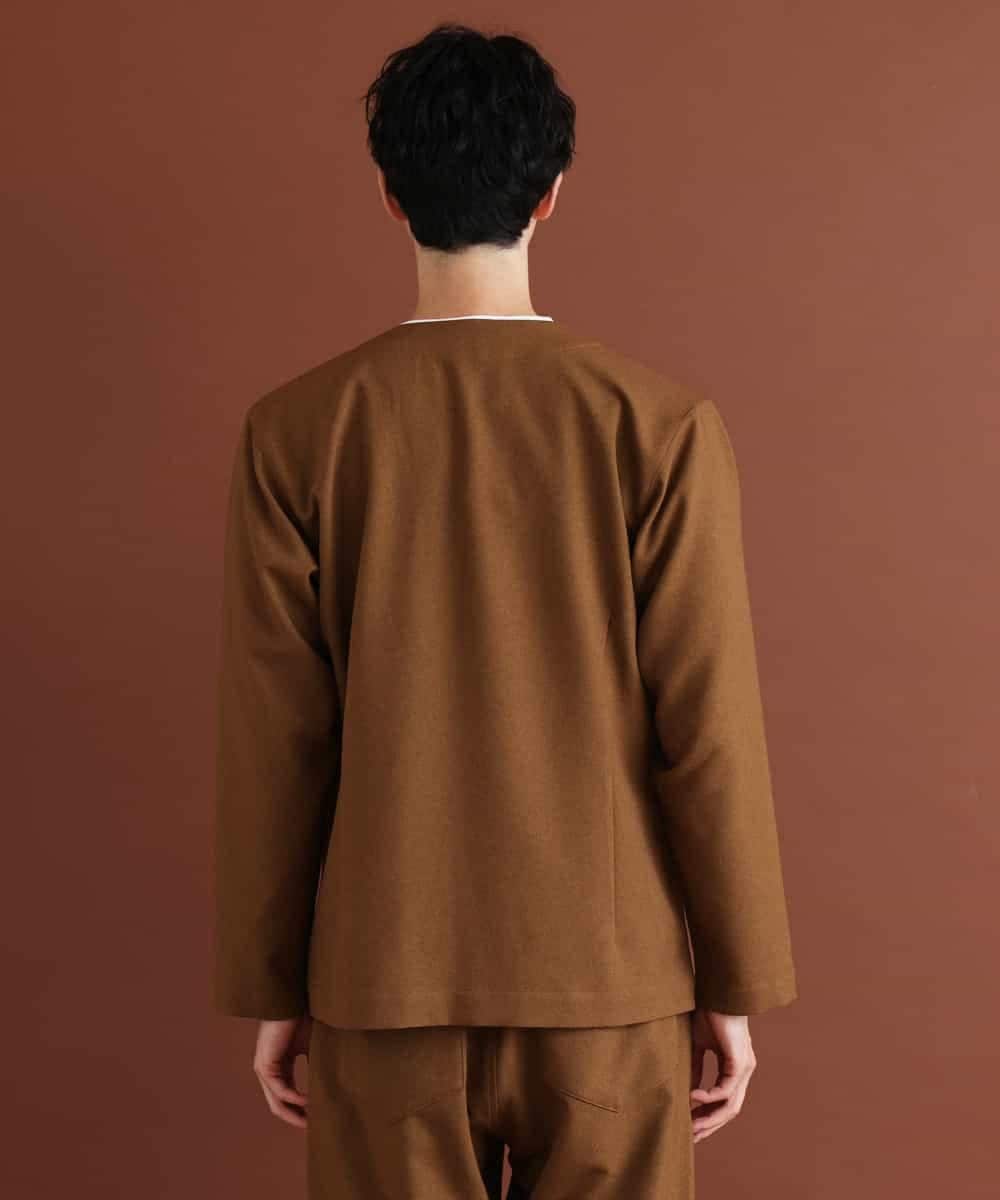 MKCJO52110 MK MICHEL KLEIN HOMME(MKミッシェルクランオム) ノーカラージャケット ブラウン