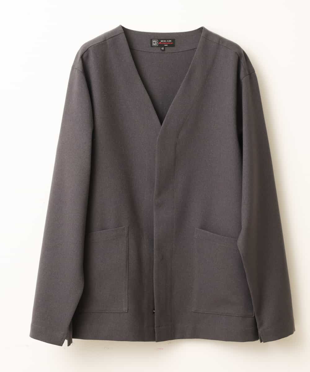 MKCJO52110 MK MICHEL KLEIN HOMME(MKミッシェルクランオム) ノーカラージャケット ダークグレー