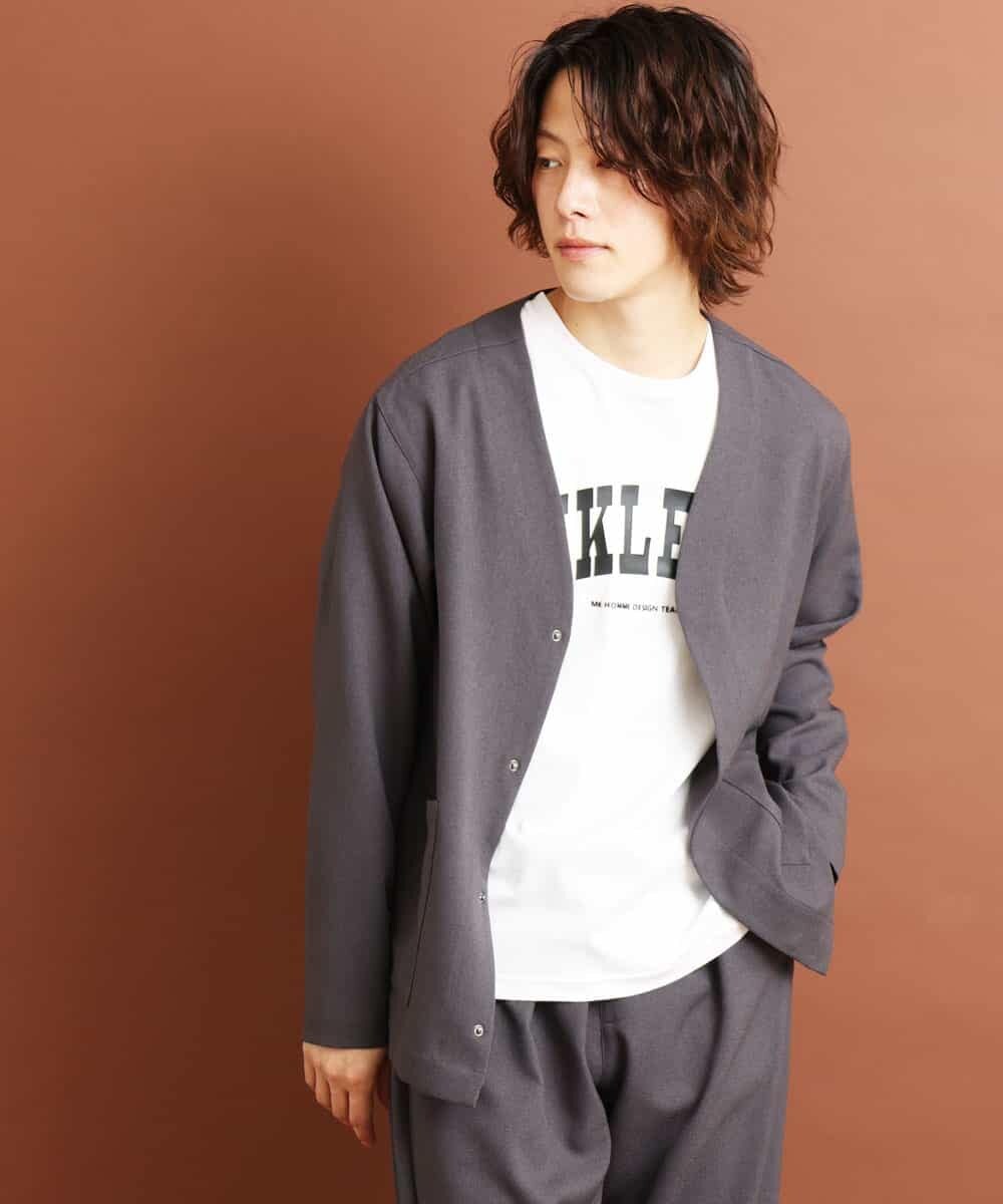 MKCJO52110 MK MICHEL KLEIN HOMME(MKミッシェルクランオム) ノーカラージャケット ダークグレー