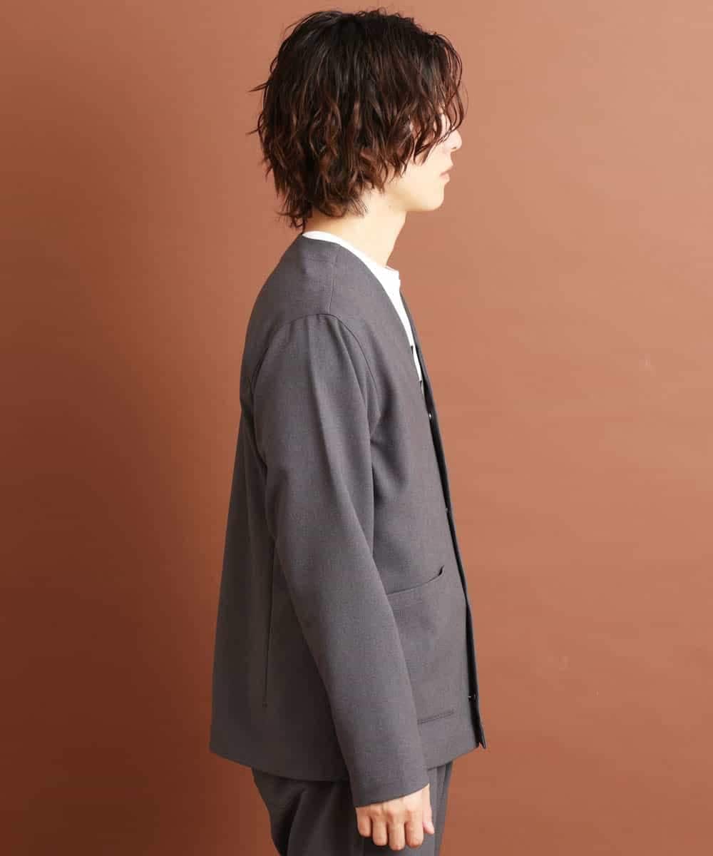 MKCJO52110 MK MICHEL KLEIN HOMME(MKミッシェルクランオム) ノーカラージャケット ダークグレー