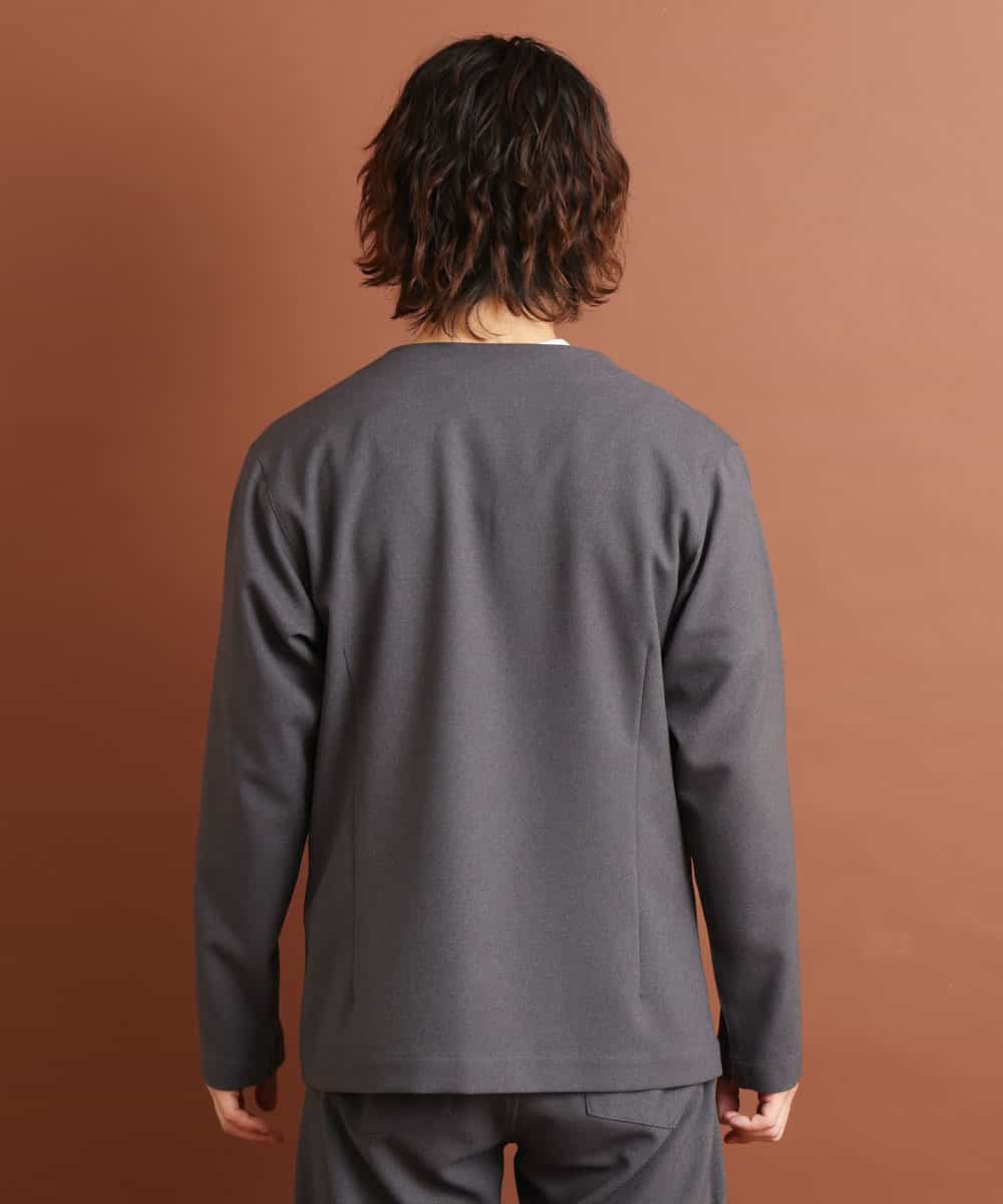 MKCJO52110 MK MICHEL KLEIN HOMME(MKミッシェルクランオム) ノーカラージャケット ダークグレー