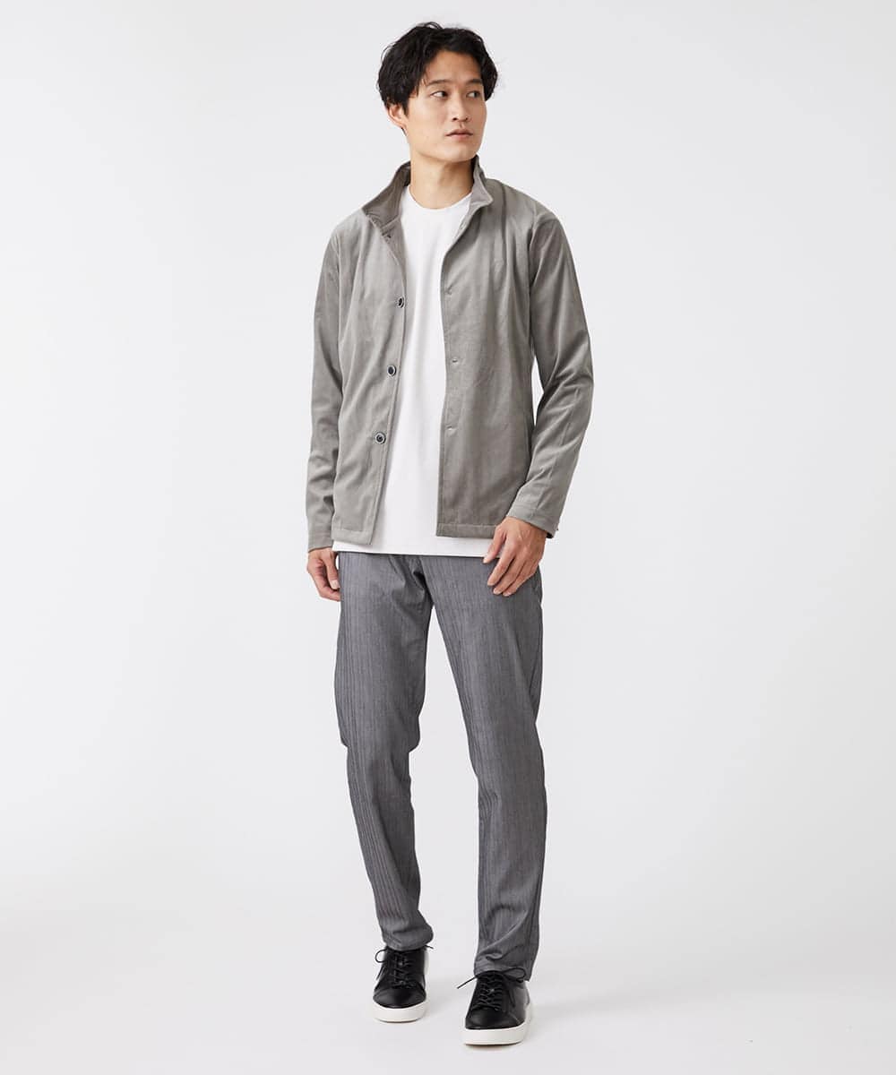 MKCJS59150 MK MICHEL KLEIN HOMME(MKミッシェルクランオム) シェニールモール / スタンドカーディガン グレー(92)