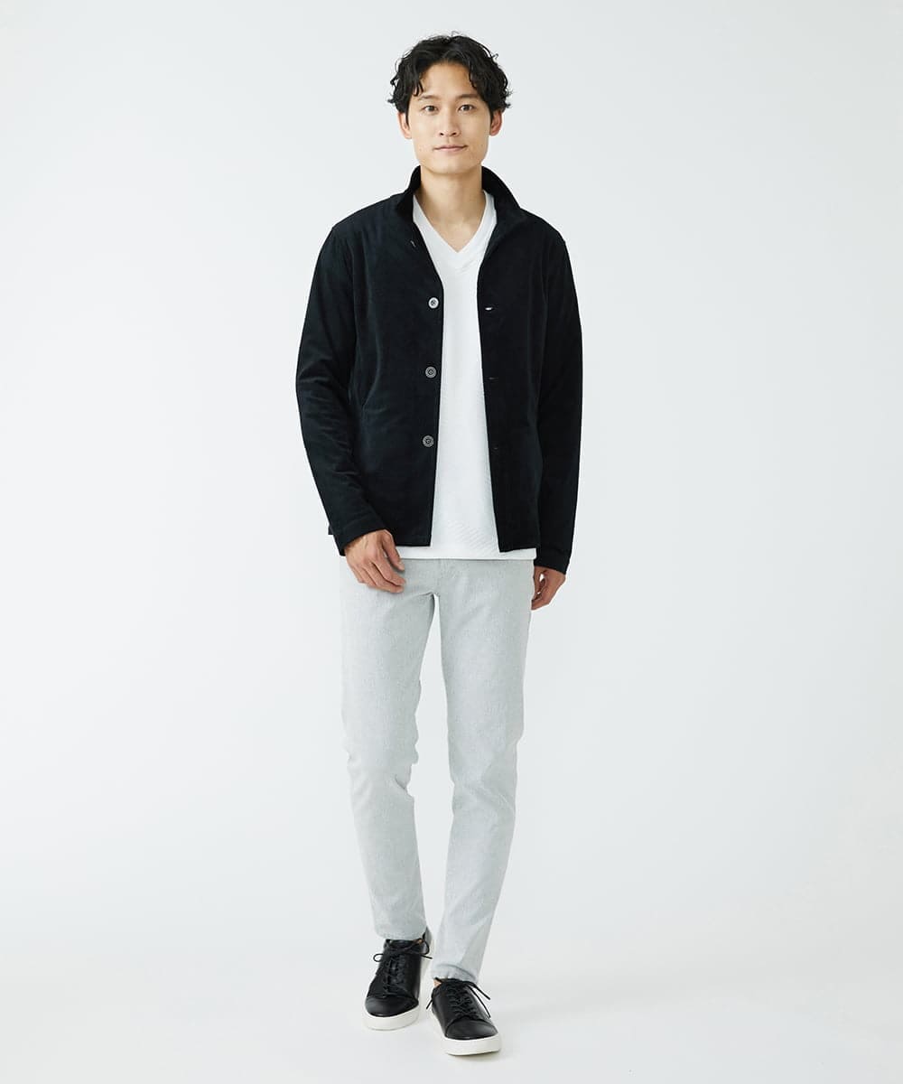 MKCJS59150 MK MICHEL KLEIN HOMME(MKミッシェルクランオム) シェニールモール / スタンドカーディガン ブラック(94)