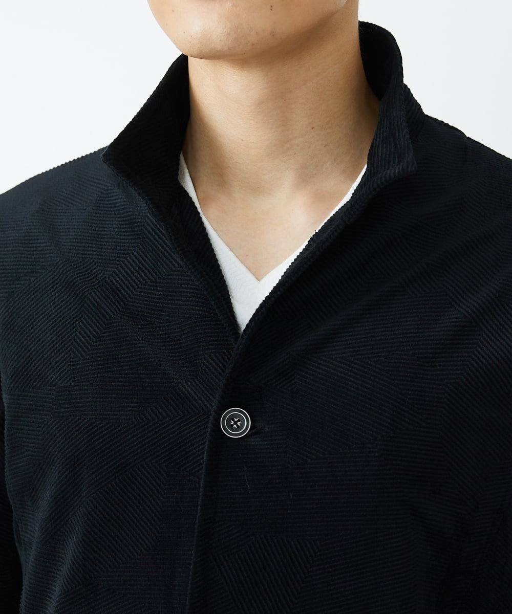 MKCJS59150 MK MICHEL KLEIN HOMME(MKミッシェルクランオム) シェニールモール / スタンドカーディガン ブラック(94)